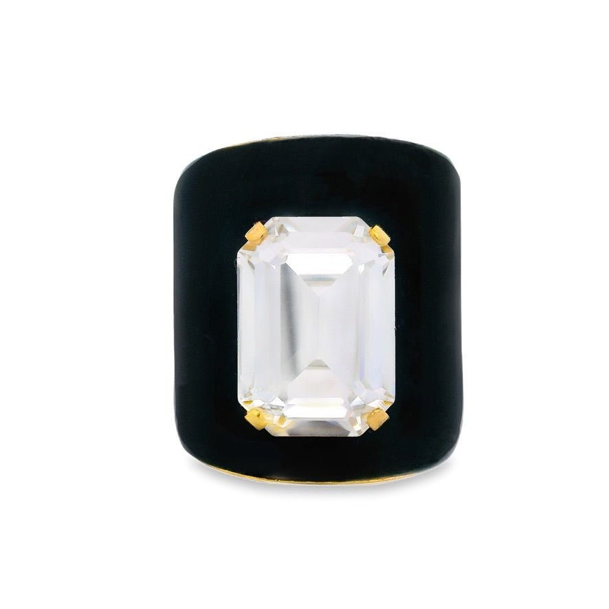 Tova Mini Roddy Ring in Enamel Black