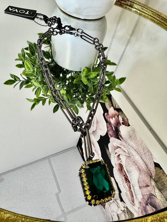 Tova Mini Soleil Necklace in Emerald - Macoma Boutique310 Accessories/Jewelry