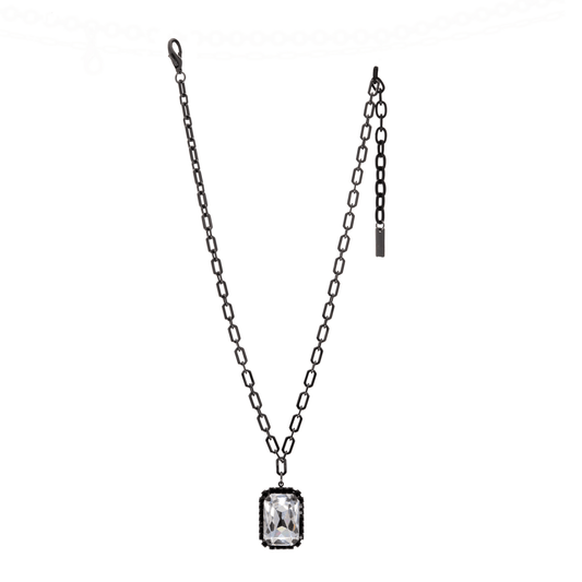 Tova Mini Soleil Necklace in Gunmetal / Clear Crystal - Macoma Boutique310 Accessories/Jewelry