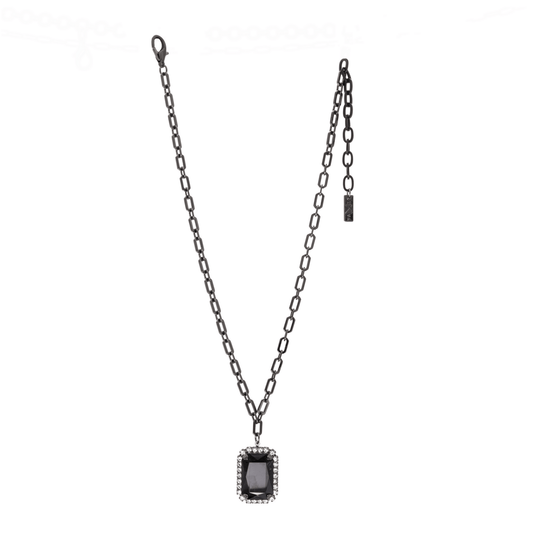 Tova Mini Soleil Necklace in Gunmetal Jet Crystal - Macoma Boutique310 Accessories/Jewelry