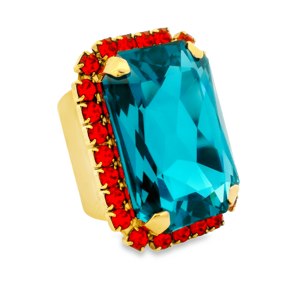 Tova Mini Soleil Ring with Trim in Indicolite - Macoma Boutique310 Accessories/Jewelry