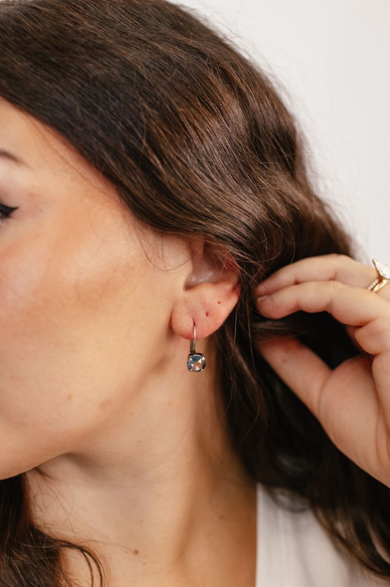 Tova Oakland Hook Earrings in Antique Silver Denim Ignite Starlight