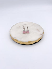 Tova Oakland Hook Earrings in Shiny Silver Petal Pink