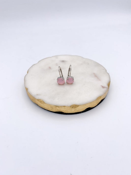 Tova Oakland Hook Earrings in Shiny Silver Petal Pink - Macoma Boutique310 Accessories/Jewelry