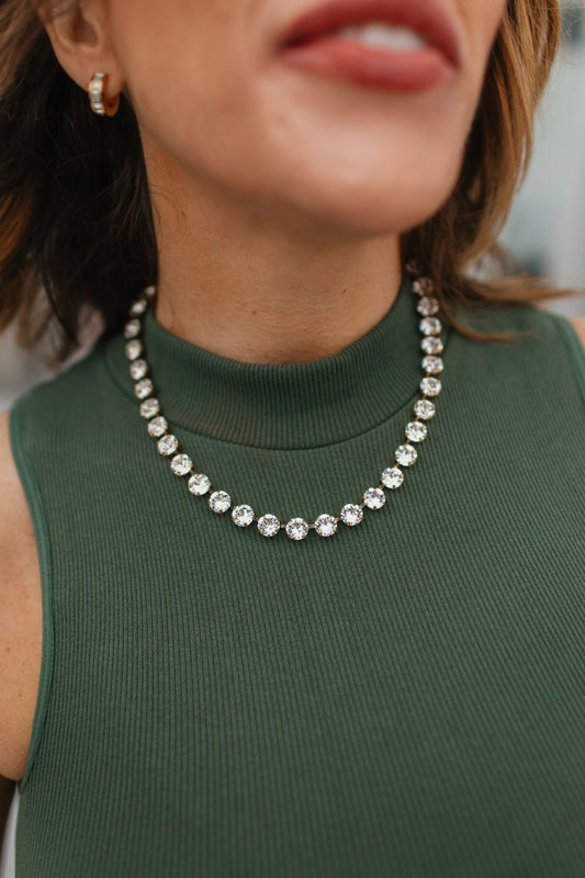 Tova Oakland Necklace In Antique Gold/clear With Foil - Macoma Boutique