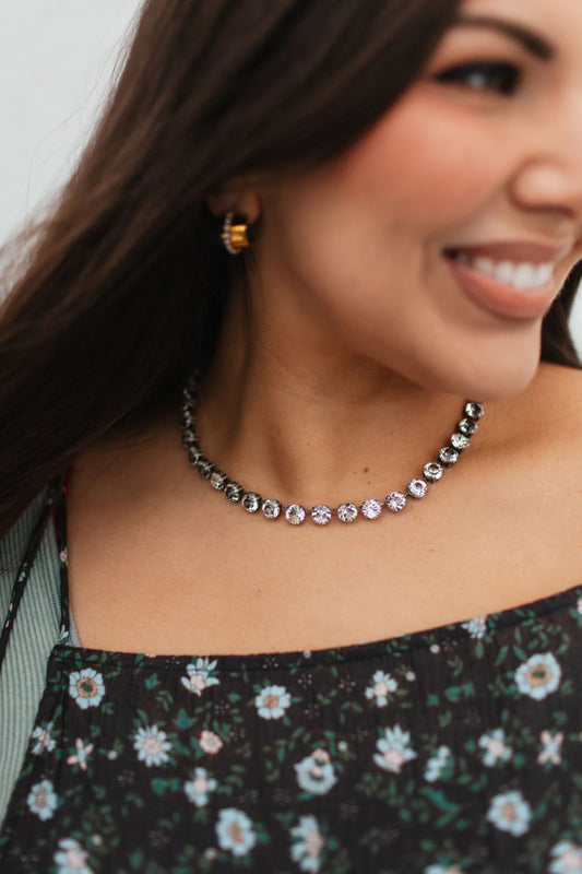 Tova Oakland Necklace In Antique Silver/Clear - Macoma Boutique310 Accessories/Jewelry