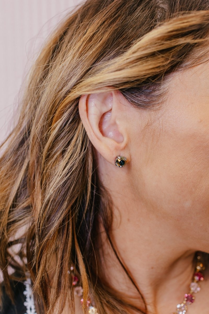 Tova Oakland Studs In Antique Silver Majestic Green - Macoma Boutique310 Accessories/Jewelry