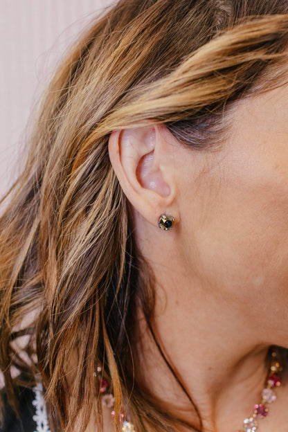 Tova Oakland Studs In Antique Silver Majestic Green - Macoma Boutique310 Accessories/Jewelry