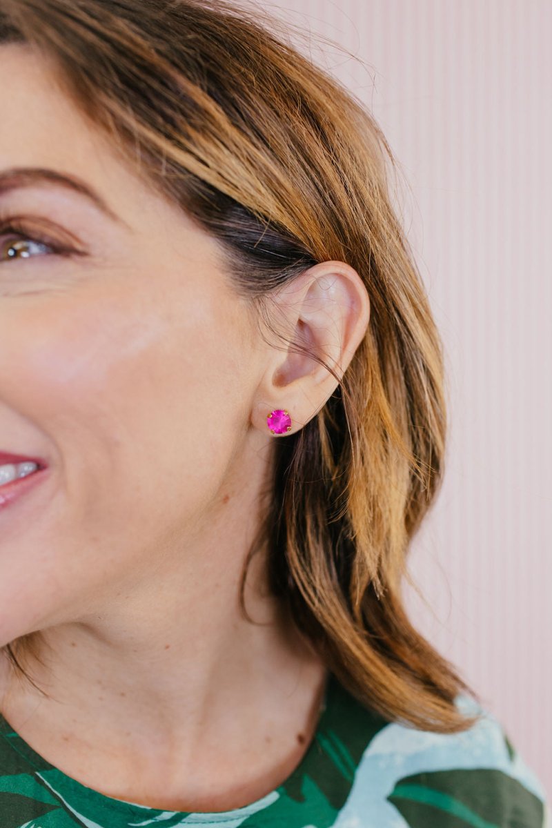 Tova Oakland Studs In Fuchsia Matt - Macoma Boutique310 Accessories/Jewelry