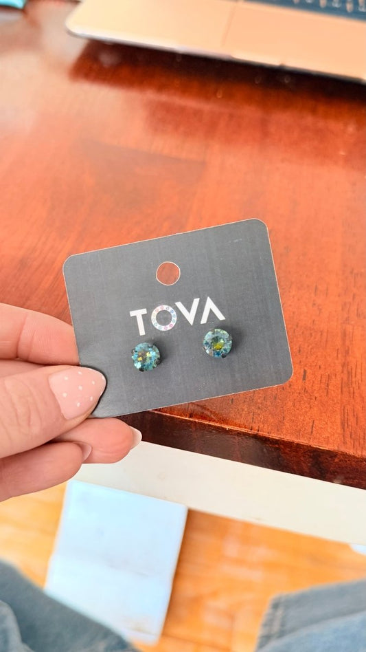 Tova Oakland Studs In Smutt Aqua Volcano - Macoma Boutique310 Accessories/Jewelry