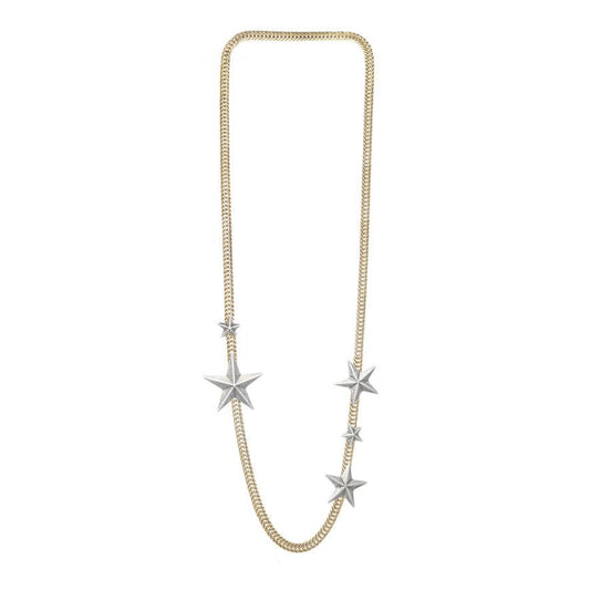 Tova Oklahoma City Stars Necklace Silver Stars with Gold Base - Macoma Boutique310 Accessories/Jewelry