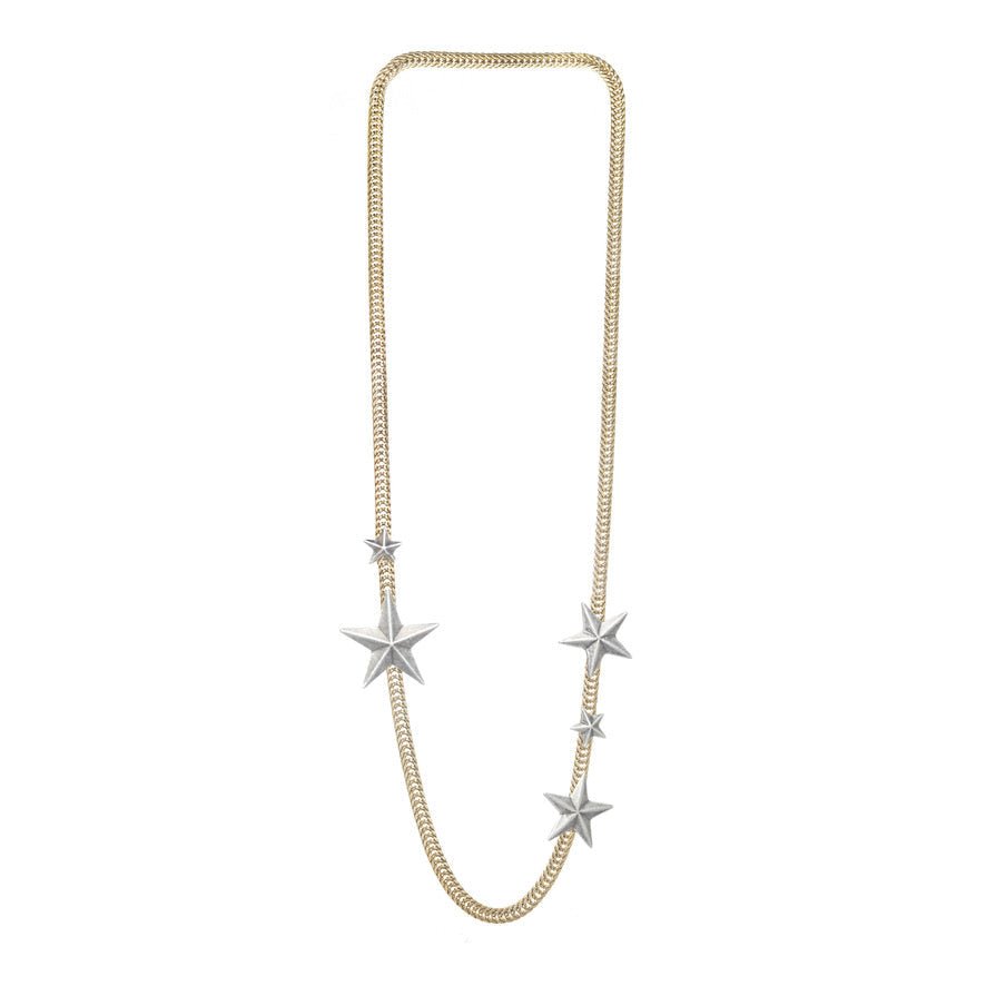 Tova Oklahoma City Stars Necklace Silver Stars with Gold Base - Macoma Boutique310 Accessories/Jewelry