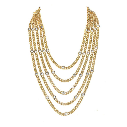 Tova Owen 5 Strands Necklace in Antique Gold - Macoma Boutique310 Accessories/Jewelry