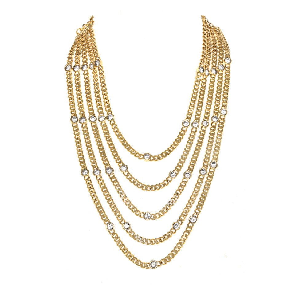 Tova Owen 5 Strands Necklace in Antique Gold - Macoma Boutique310 Accessories/Jewelry