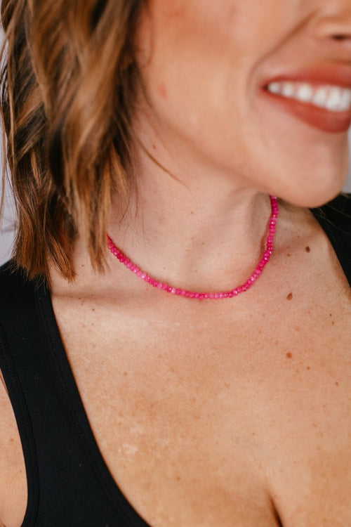 Tova Padme Necklace in Hot Pink - Macoma Boutique310 Accessories/Jewelry