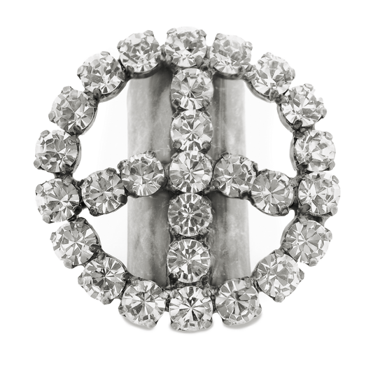 Tova Peace or Bust Ring in Antique Silver Clear - Macoma Boutique310 Accessories/Jewelry