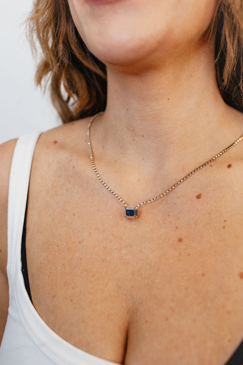 Tova Rhys Rectangle Necklace in Chrome