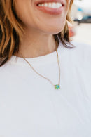 Tova Rhys Rectangle Necklace in Peridot Lemon - Macoma Boutique310 Accessories/Jewelry