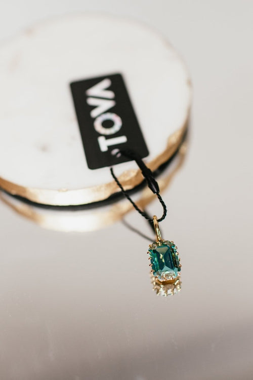 Tova San Antonio Pendants - Medium Rectangle Aqua Lemon - Macoma Boutique310 Accessories/Jewelry