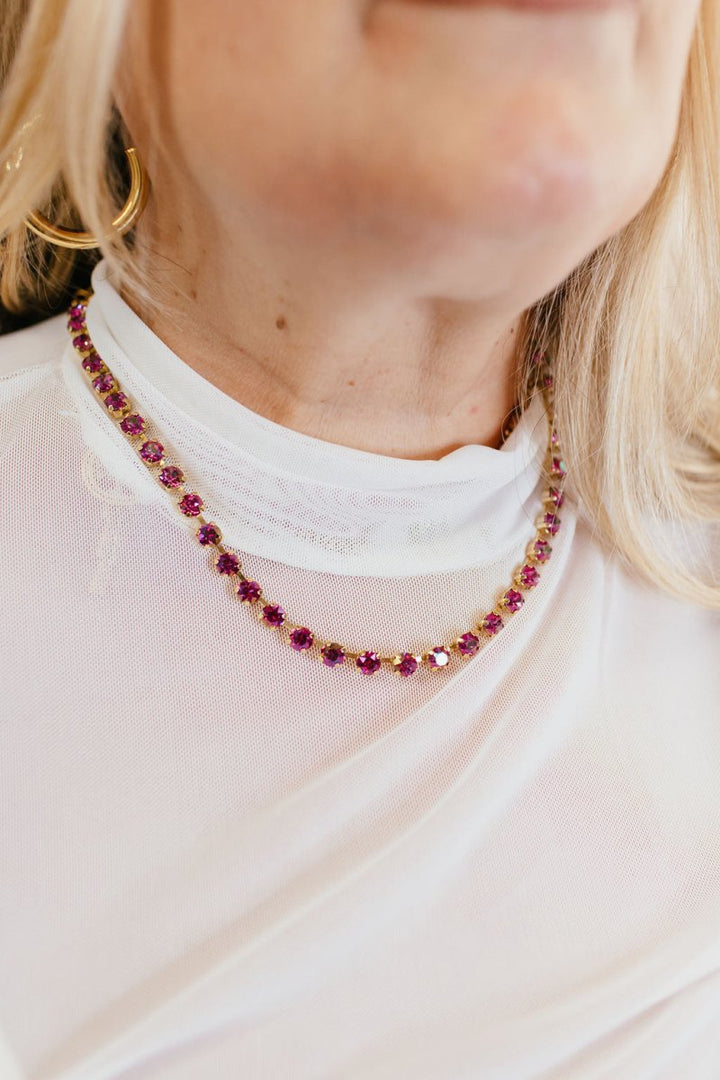 Tova Sarina Necklace In Custom Antique Gold Dark Rose Glimmer - Macoma Boutique310 Accessories/Jewelry