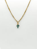 Tova Single Mini Cross Necklace in Zircon - Macoma Boutique310 Accessories/Jewelry