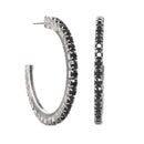 Tova Slim Hoop Earrings in Antique Silver Jet - Macoma Boutique310 Accessories/Jewelry