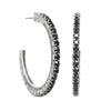 Tova Slim Hoop Earrings in Antique Silver Jet - Macoma Boutique310 Accessories/Jewelry