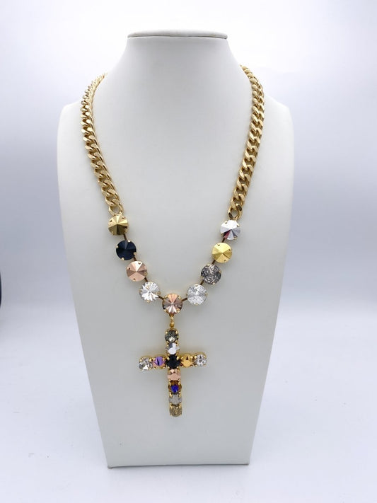 Tova Sofitella Necklace in Antique Gold Mixed Metal - Macoma Boutique310 Accessories/Jewelry