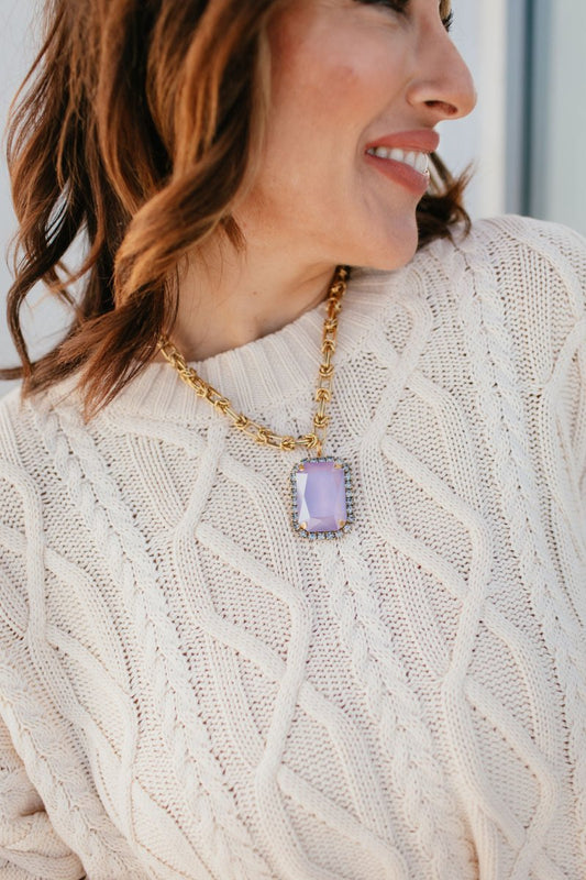 Tova Soleil Necklace in Lilac Ultra With Clear Border - Macoma Boutique310 Accessories/Jewelry