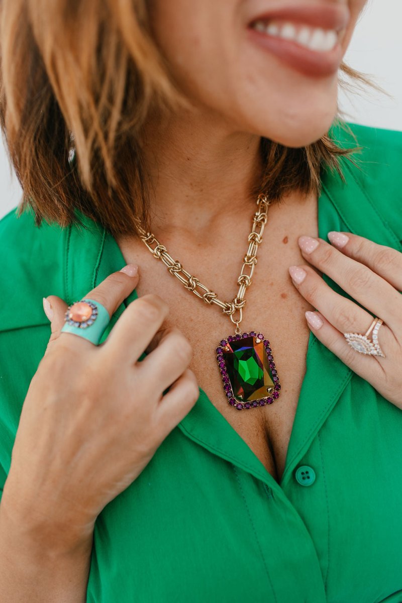 Tova Soleil Necklace In Majestic Green Brandy & Amethyst - Macoma Boutique310 Accessories/Jewelry