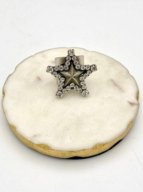 Tova Super Star Ring in Antique Silver - Macoma Boutique310 Accessories/Jewelry