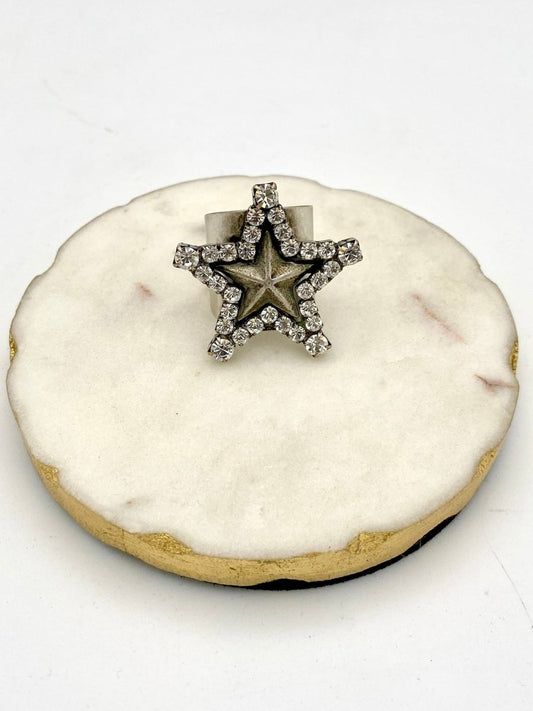 Tova Super Star Ring in Antique Silver - Macoma Boutique310 Accessories/Jewelry