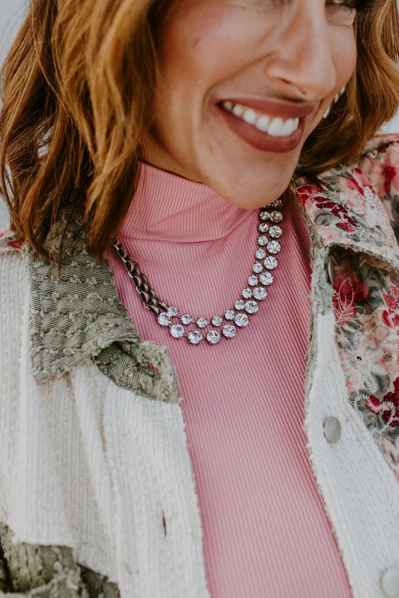 Tova Treyvon Necklace in Antique Silver Clear - Macoma Boutique310 Accessories/Jewelry