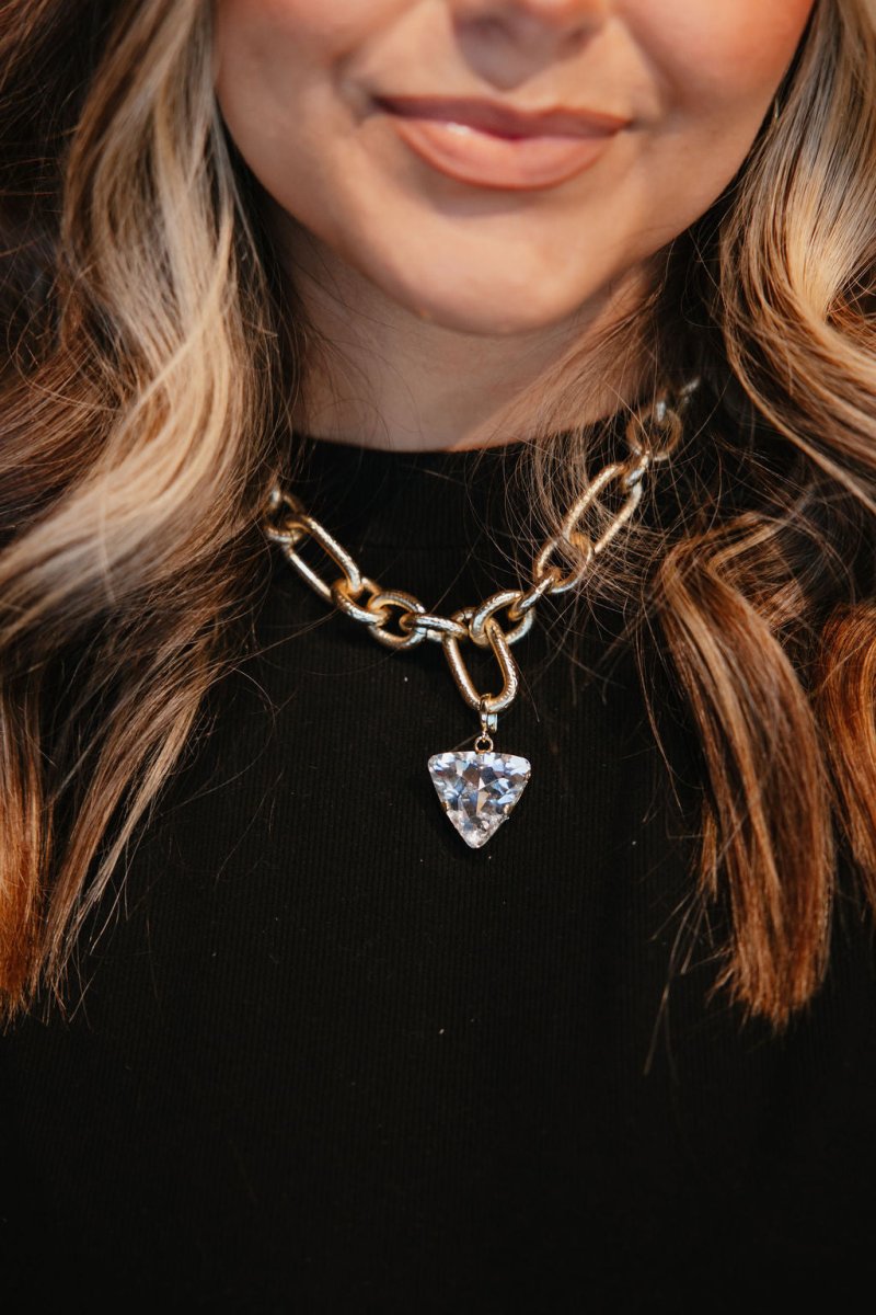 Triangle Charm in Clear - Macoma Boutique315 Jewelry