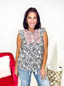 Tribal Thread Top - Reg/Curvy - FINAL SALE - Macoma Boutique100 Short Sleeve