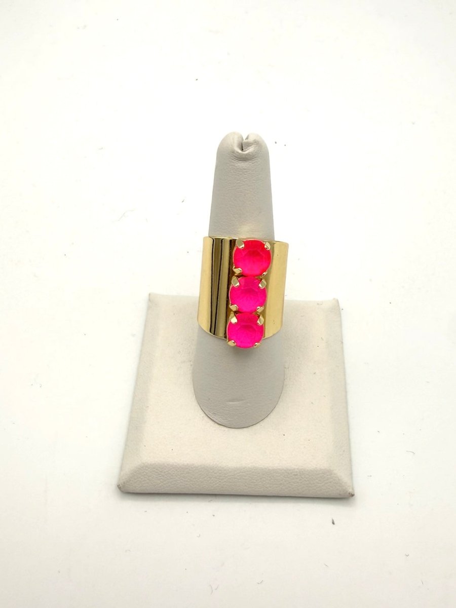Triple Threat Ring In Neon Pink - Macoma Boutique315 Jewelry