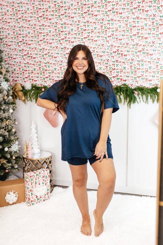 Tucked In Sleep Shorts In Charcoal - Reg & Curvy - Macoma Boutique290 Loungewear/Sets