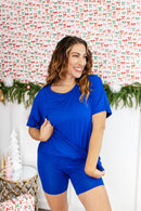 Tucked In Sleep Shorts In Royal - Reg & Curvy - Macoma Boutique290 Loungewear/Sets