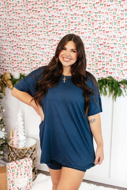 Tucked In Sleep Top In Charcoal - Reg & Curvy - Macoma Boutique290 Loungewear/Sets