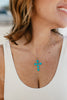 Turquoise Faith Cross Gold Necklace - Macoma Boutique310 Accessories/Jewelry