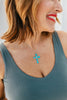 Turquoise Faith Cross Silver Necklace - Macoma Boutique310 Accessories/Jewelry
