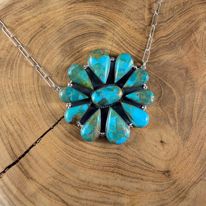 Turquoise Wildflower Statement Necklace - Macoma Boutique315 Jewelry