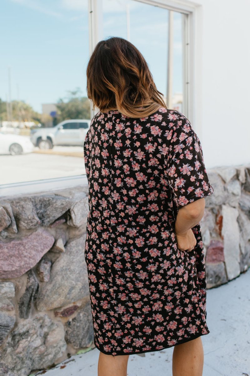 USA Floral Tee Dress - Macoma Boutique250 Dresses