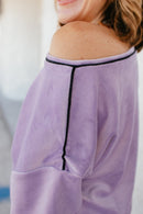 Velour Airplane Mode Top In Purple - Reg & Curvy - Macoma Boutique120 Long Sleeve
