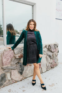 Velvet Crush Duster In Emerald - Reg & Curvy