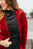 Velvet Crush Duster In Red - Reg & Curvy - Macoma Boutique220 Cardigans/Kimonos