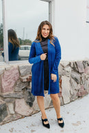 Velvet Crush Duster In Royal - Reg & Curvy - Macoma Boutique220 Cardigans/Kimonos