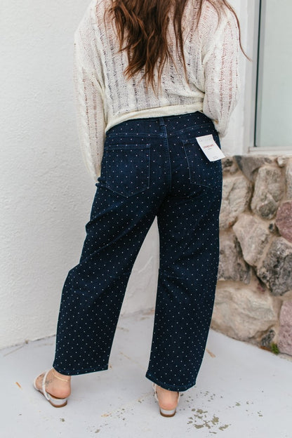 Vervet Rhinestone Dreams Barrel Jeans - Macoma Boutique170 Denim