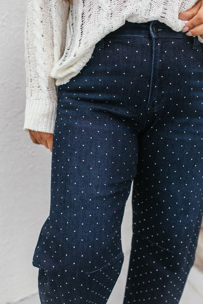 Vervet Rhinestone Dreams Barrel Jeans - Macoma Boutique170 Denim