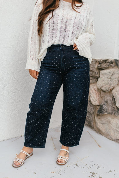 Vervet Rhinestone Dreams Barrel Jeans - Macoma Boutique170 Denim